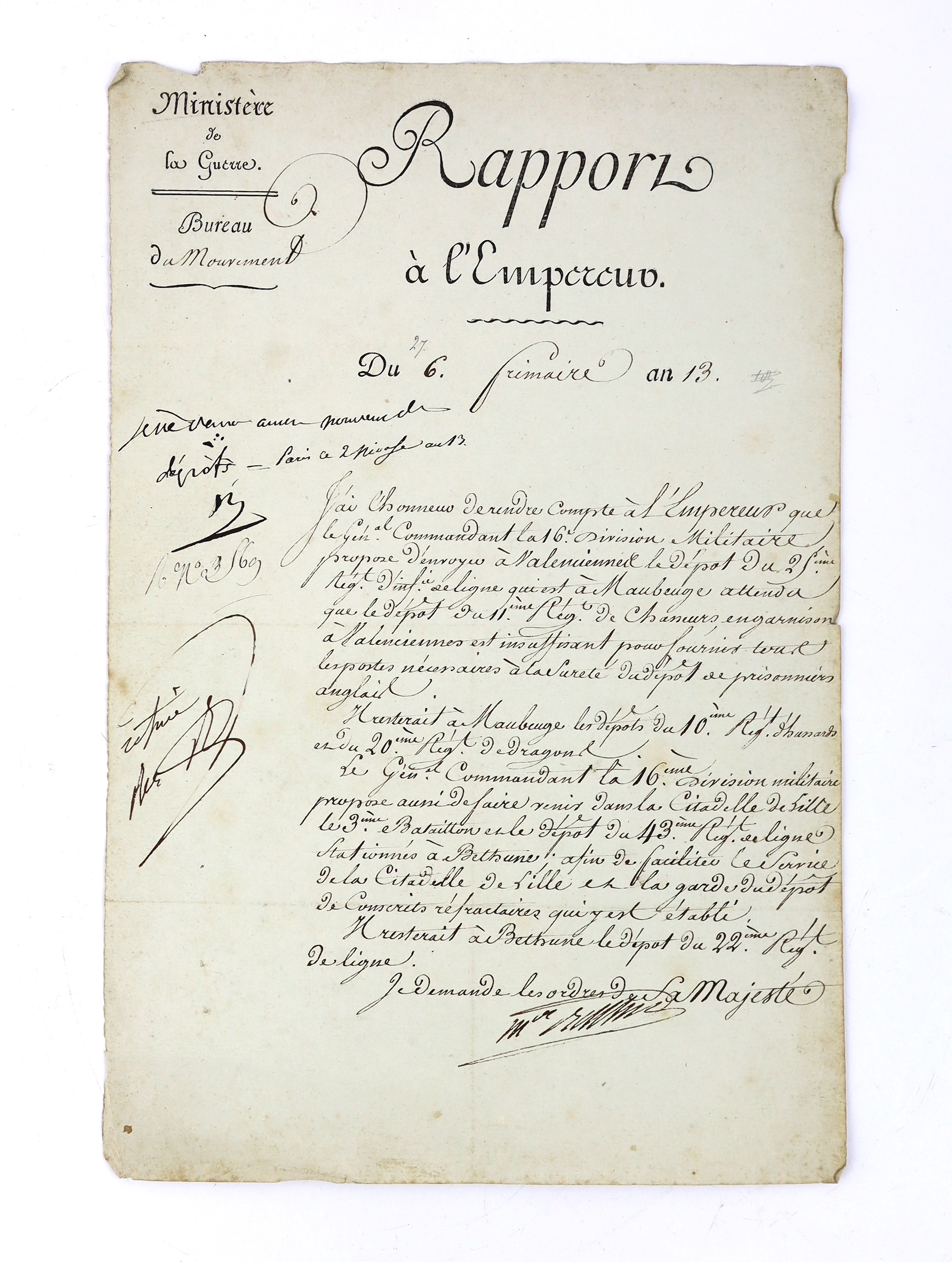 Revolutionary France, 1794-1814, i. Agency of saltpetre and powders of the Republic, Quai Malaquay 13; note of the delivery by Citizens Chartot and Delagroüe of 4496 pounds of gunpowder at 24 sous a pound for the French